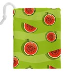 Seamless background with watermelon slices Drawstring Pouch (4XL) Back