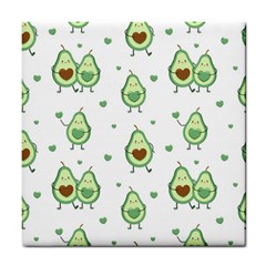 Cute Seamless Pattern With Avocado Lovers Tile Coaster by BangZart