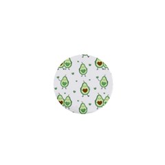 Cute Seamless Pattern With Avocado Lovers 1  Mini Buttons by BangZart