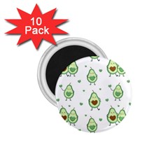 Cute Seamless Pattern With Avocado Lovers 1 75  Magnets (10 Pack)  by BangZart