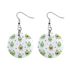 Cute Seamless Pattern With Avocado Lovers Mini Button Earrings by BangZart