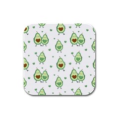 Cute Seamless Pattern With Avocado Lovers Rubber Square Coaster (4 Pack)  by BangZart