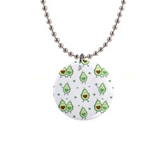 Cute Seamless Pattern With Avocado Lovers 1  Button Necklace by BangZart