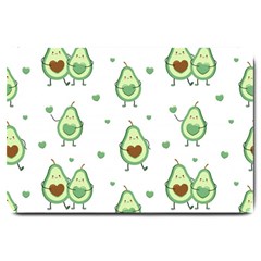 Cute Seamless Pattern With Avocado Lovers Large Doormat 