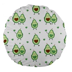 Cute Seamless Pattern With Avocado Lovers Large 18  Premium Flano Round Cushions by BangZart