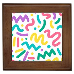 Abstract Pop Art Seamless Pattern Cute Background Memphis Style Framed Tile by BangZart