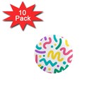 Abstract pop art seamless pattern cute background memphis style 1  Mini Magnet (10 pack)  Front