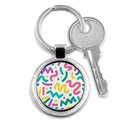 Abstract Pop Art Seamless Pattern Cute Background Memphis Style Key Chain (round) by BangZart