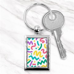 Abstract Pop Art Seamless Pattern Cute Background Memphis Style Key Chain (rectangle) by BangZart