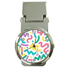 Abstract Pop Art Seamless Pattern Cute Background Memphis Style Money Clip Watches by BangZart