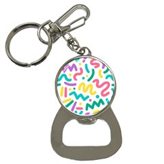 Abstract Pop Art Seamless Pattern Cute Background Memphis Style Bottle Opener Key Chain by BangZart