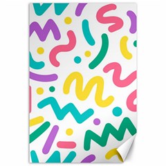 Abstract Pop Art Seamless Pattern Cute Background Memphis Style Canvas 24  X 36  by BangZart