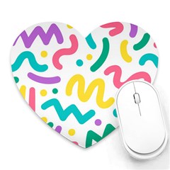 Abstract Pop Art Seamless Pattern Cute Background Memphis Style Heart Mousepads by BangZart