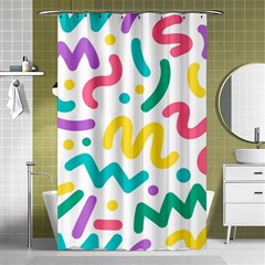 Abstract Pop Art Seamless Pattern Cute Background Memphis Style Shower Curtain 48  X 72  (small)  by BangZart