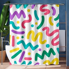 Abstract Pop Art Seamless Pattern Cute Background Memphis Style Shower Curtain 60  X 72  (medium)  by BangZart