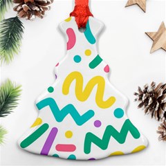 Abstract Pop Art Seamless Pattern Cute Background Memphis Style Christmas Tree Ornament (two Sides) by BangZart