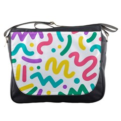 Abstract Pop Art Seamless Pattern Cute Background Memphis Style Messenger Bag by BangZart