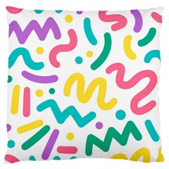 Abstract Pop Art Seamless Pattern Cute Background Memphis Style Large Cushion Case (two Sides) by BangZart