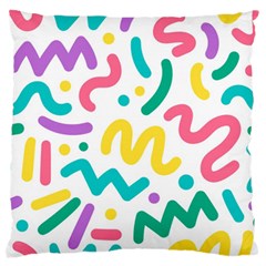 Abstract Pop Art Seamless Pattern Cute Background Memphis Style Large Flano Cushion Case (one Side) by BangZart