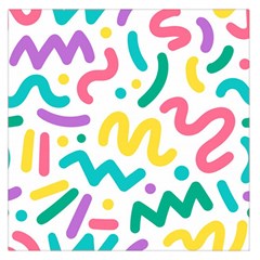 Abstract Pop Art Seamless Pattern Cute Background Memphis Style Large Satin Scarf (square) by BangZart