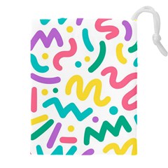 Abstract Pop Art Seamless Pattern Cute Background Memphis Style Drawstring Pouch (5xl) by BangZart