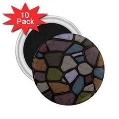 Cartoon Colored Stone Seamless Background Texture Pattern   2 25  Magnets (10 Pack)  by BangZart