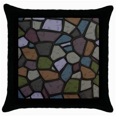 Cartoon Colored Stone Seamless Background Texture Pattern   Throw Pillow Case (black) by BangZart