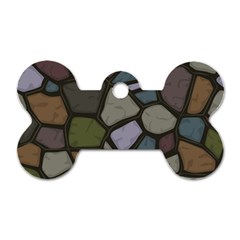 Cartoon Colored Stone Seamless Background Texture Pattern   Dog Tag Bone (two Sides) by BangZart