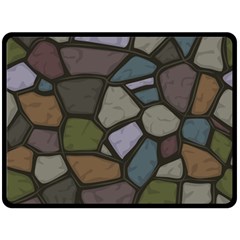 Cartoon Colored Stone Seamless Background Texture Pattern   Double Sided Fleece Blanket (large)  by BangZart