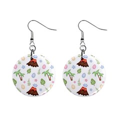 Cute Palm Volcano Seamless Pattern Mini Button Earrings by BangZart