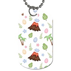 Cute Palm Volcano Seamless Pattern Dog Tag (two Sides) by BangZart