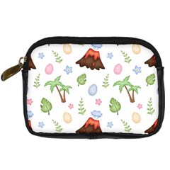 Cute Palm Volcano Seamless Pattern Digital Camera Leather Case by BangZart