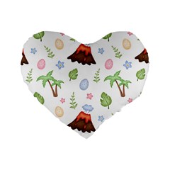 Cute Palm Volcano Seamless Pattern Standard 16  Premium Heart Shape Cushions by BangZart