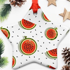 Seamless-background-pattern-with-watermelon-slices Ornament (star) by BangZart