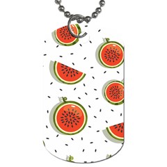 Seamless-background-pattern-with-watermelon-slices Dog Tag (two Sides) by BangZart