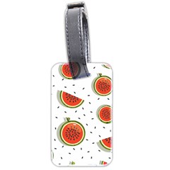 Seamless-background-pattern-with-watermelon-slices Luggage Tag (two Sides) by BangZart