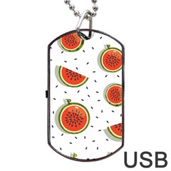 Seamless-background-pattern-with-watermelon-slices Dog Tag Usb Flash (two Sides) by BangZart