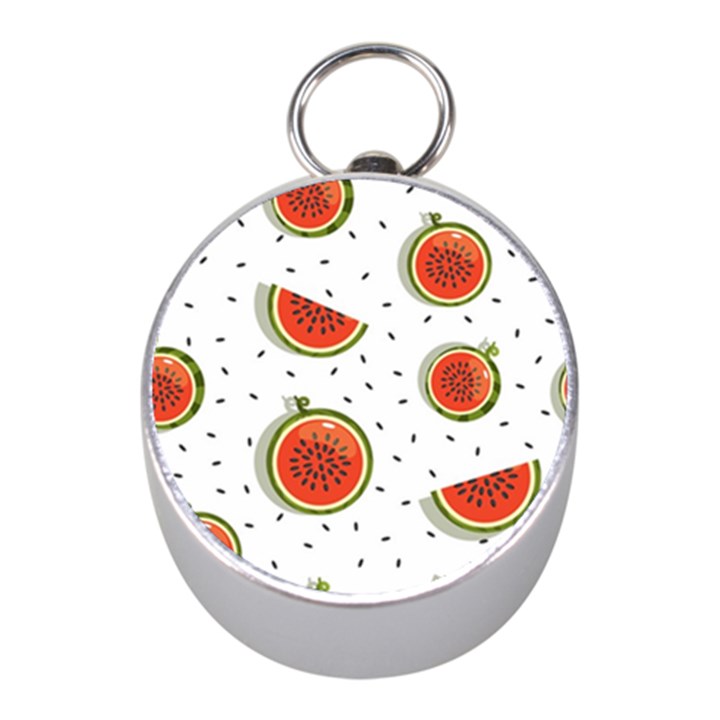 Seamless-background-pattern-with-watermelon-slices Mini Silver Compasses