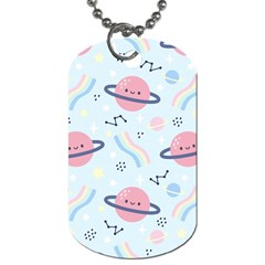 Cute Planet Space Seamless Pattern Background Dog Tag (two Sides) by BangZart