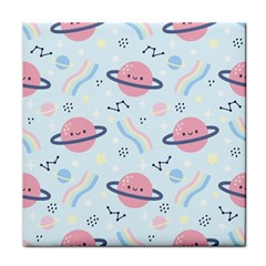 Cute Planet Space Seamless Pattern Background Face Towel by BangZart