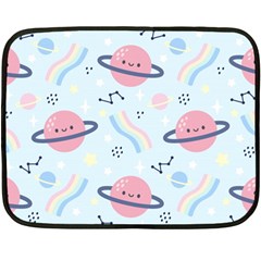 Cute Planet Space Seamless Pattern Background Fleece Blanket (mini) by BangZart