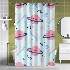 Cute Planet Space Seamless Pattern Background Shower Curtain 48  X 72  (small)  by BangZart