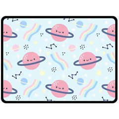 Cute Planet Space Seamless Pattern Background Double Sided Fleece Blanket (large)  by BangZart