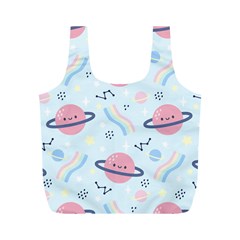 Cute Planet Space Seamless Pattern Background Full Print Recycle Bag (m) by BangZart