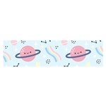 Cute planet space seamless pattern background Satin Scarf (Oblong) Front