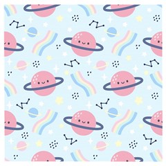 Cute Planet Space Seamless Pattern Background Wooden Puzzle Square by BangZart