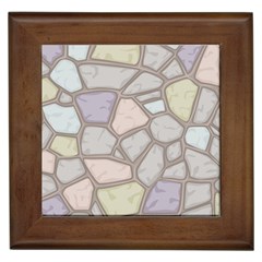 Cartoon Colored Stone Seamless Background Texture Pattern Framed Tile by BangZart