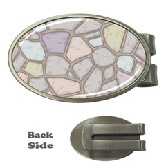 Cartoon Colored Stone Seamless Background Texture Pattern Money Clips (oval)  by BangZart