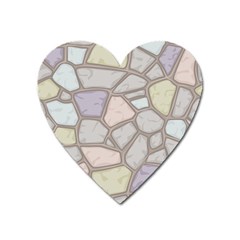 Cartoon Colored Stone Seamless Background Texture Pattern Heart Magnet