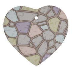 Cartoon Colored Stone Seamless Background Texture Pattern Heart Ornament (two Sides) by BangZart